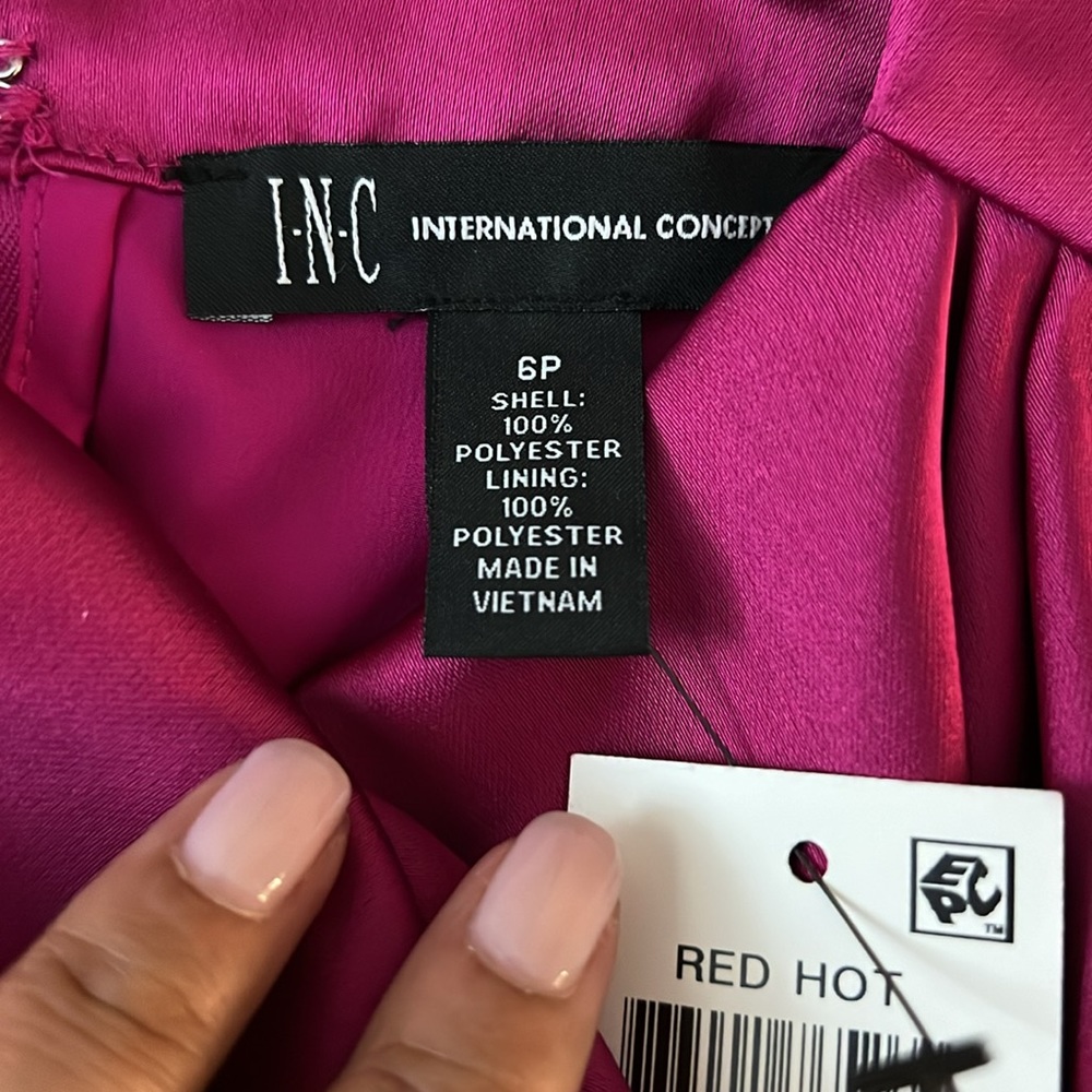 NWT INC Satin Fuschia Jumpsuit - Picture 6 of 7